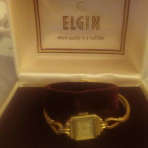 Vintage ladies Elgin watch with box and care card